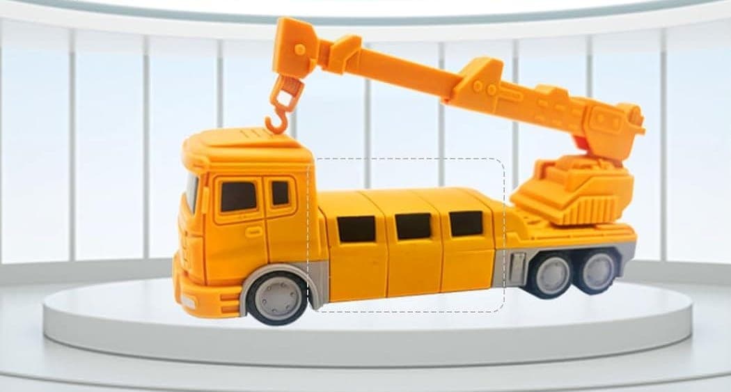 The crane truck made longer with three connector pieces