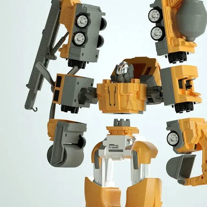 The vehicles joined together into one big robot